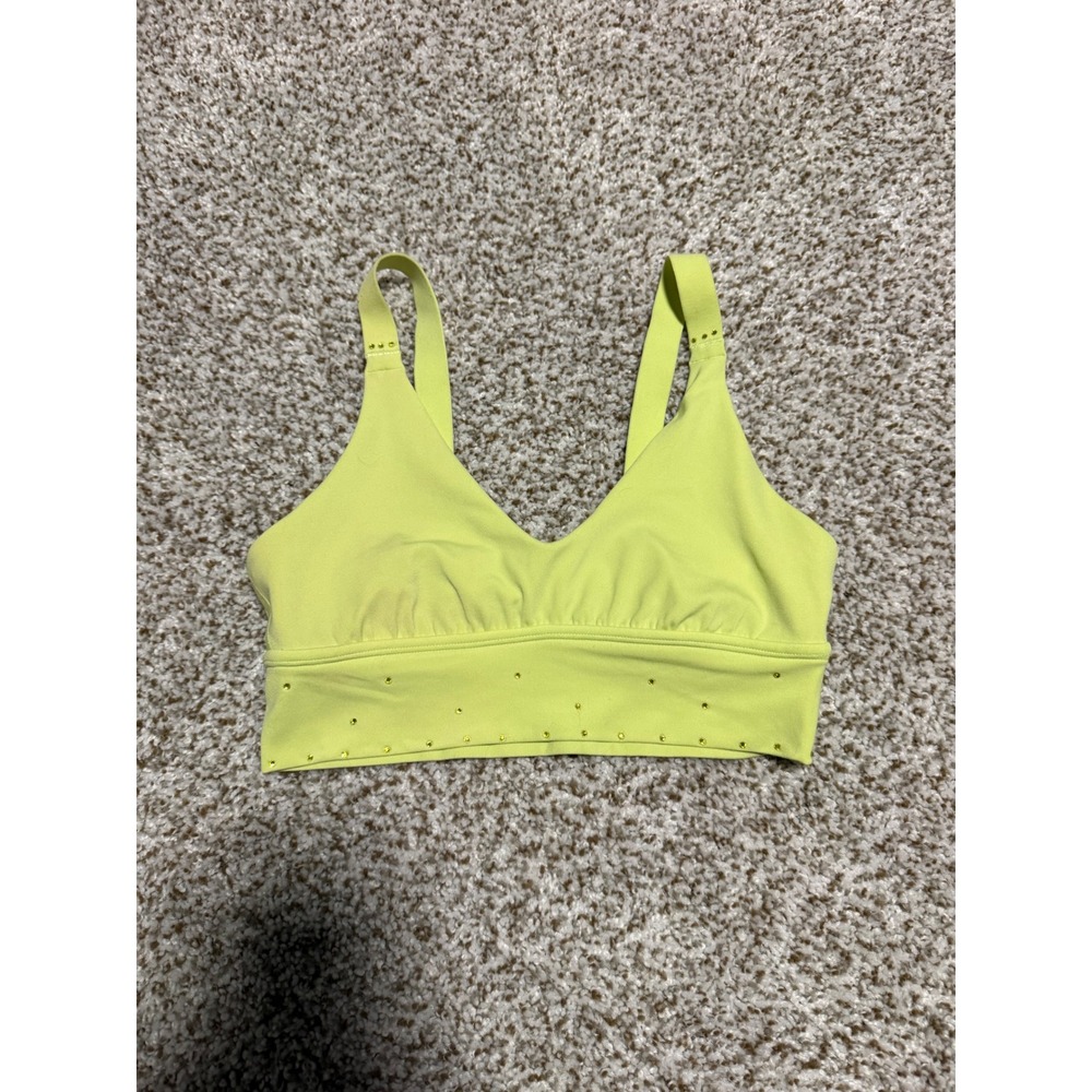 OFFLINE by Aerie Real Me Stretch Rhinestone Sports Bra Neon Lime Green XS